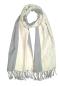 Preview: Stole Scarf Shawl 100% Silk Flannel White Grey